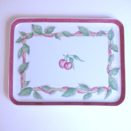 8" Bernardaud Limoges "Garance" Peach Porcelain Tray - France ✨