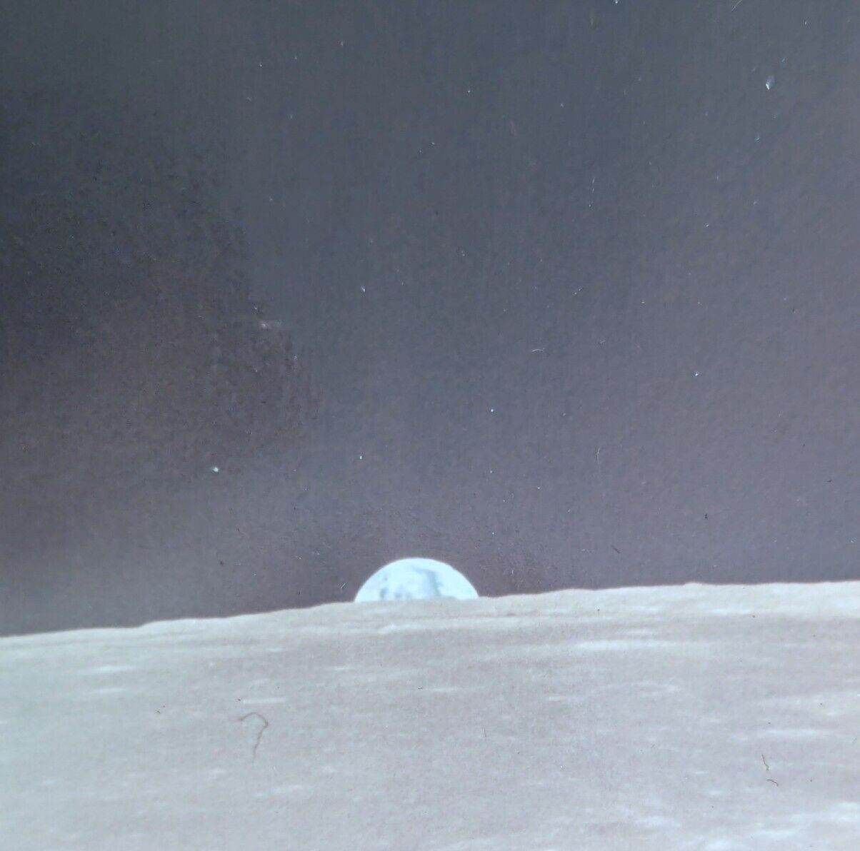 NASA Apollo 11 Mission Red Number Photo - Earth Rise on Moon w Lander