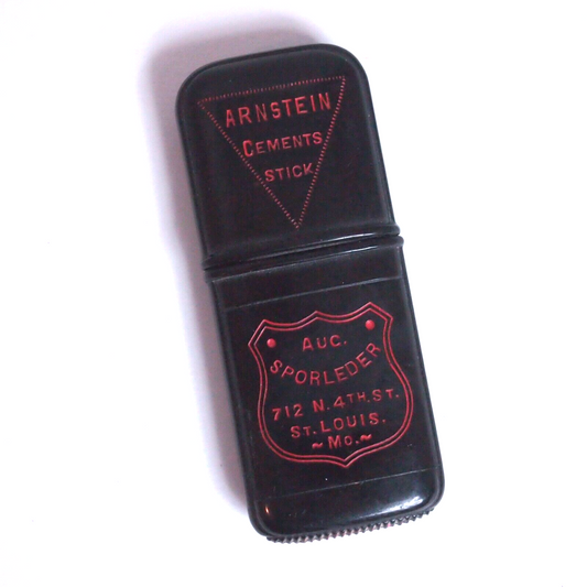 Antique Arnstein Bicycle Cement Stick Bakelite/Gutta Percha Container St. Louis