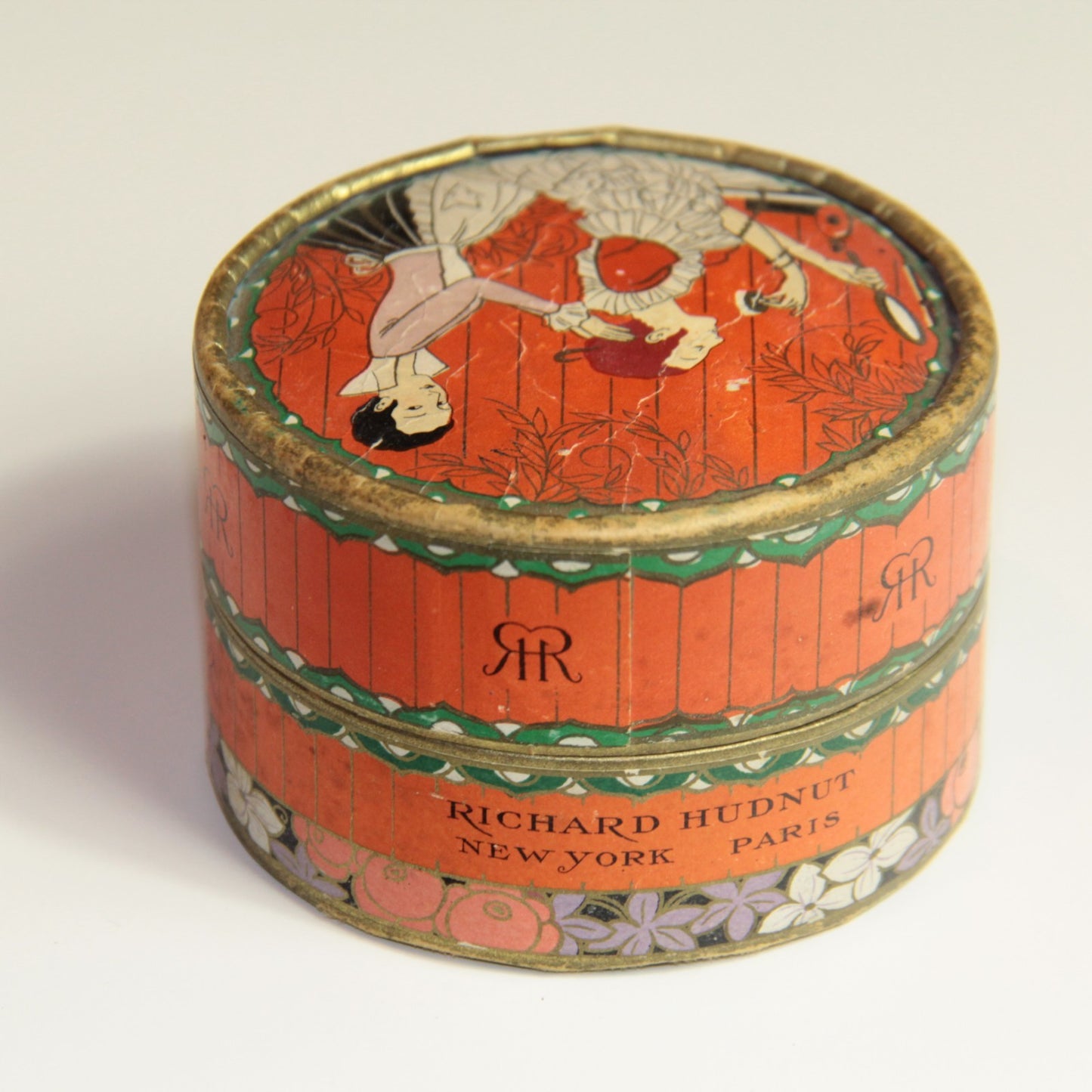 2x Antique Richard Hudnut Powder Box – “Three Flowers” Art Nouveau – Empty 🌸