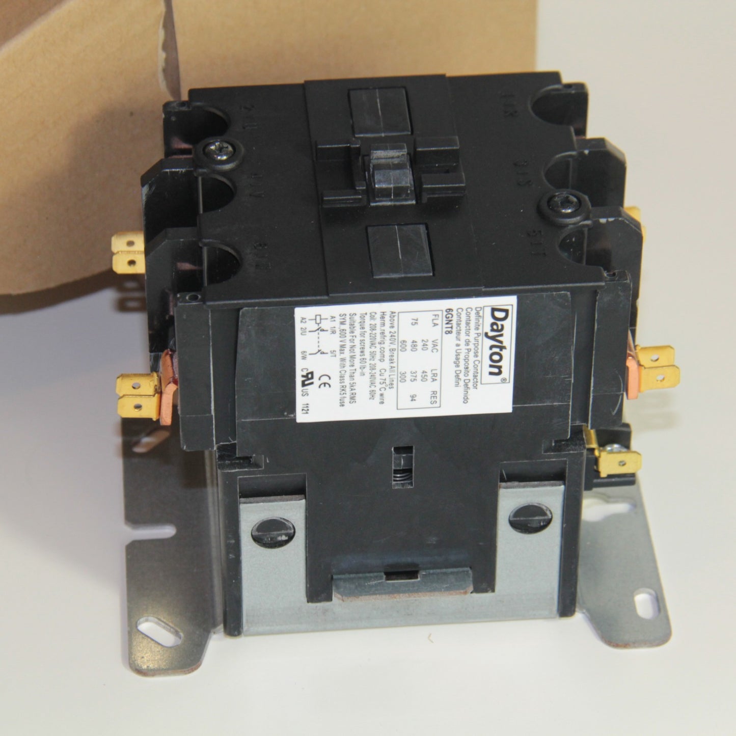 Dayton 6GNT8 Contactor DP 75A 2P 208-240V – New ⚡ Double Pole