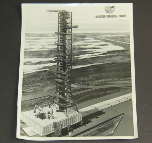 NASA PRESS RELEASE 64-Complex 39-12 Laucher Umbilical Tower Photo Purple Print