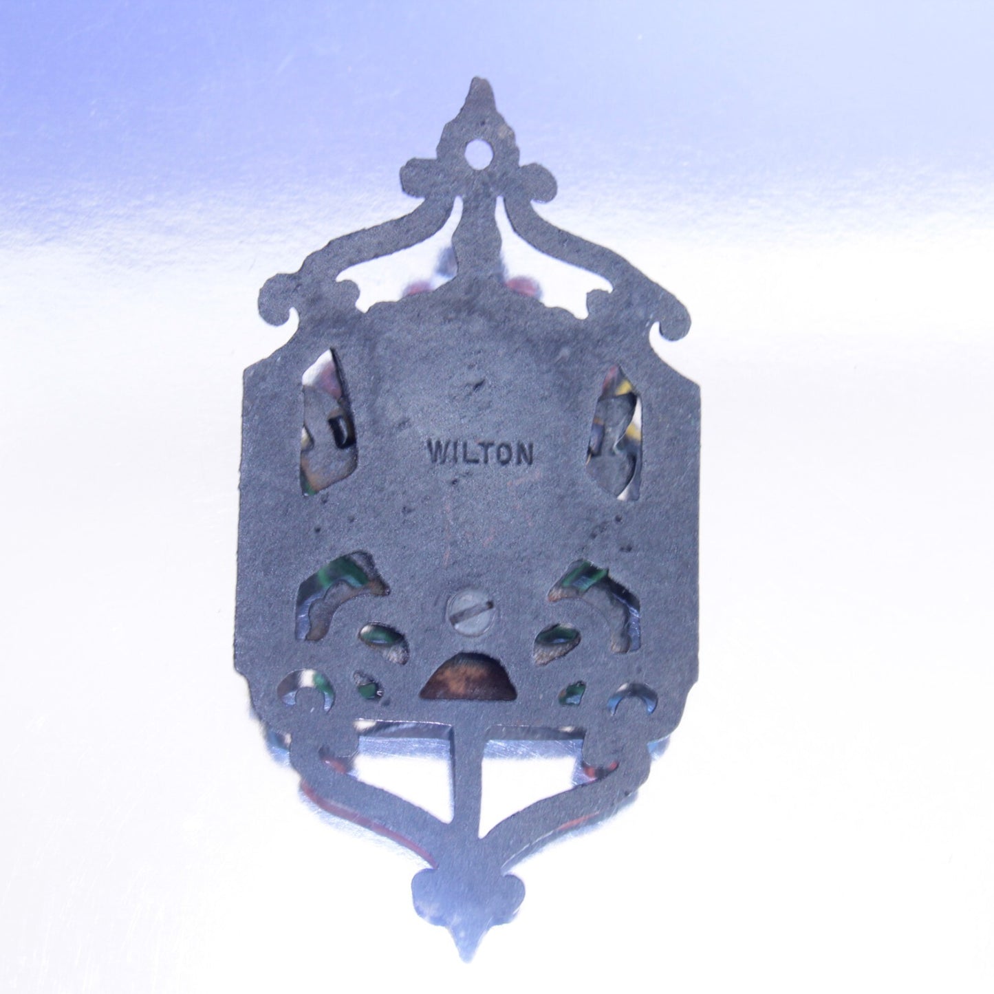Vintage Wilton Cast Iron Matchstick Holder Striker Ornate 6" Wall Hanging 🔥