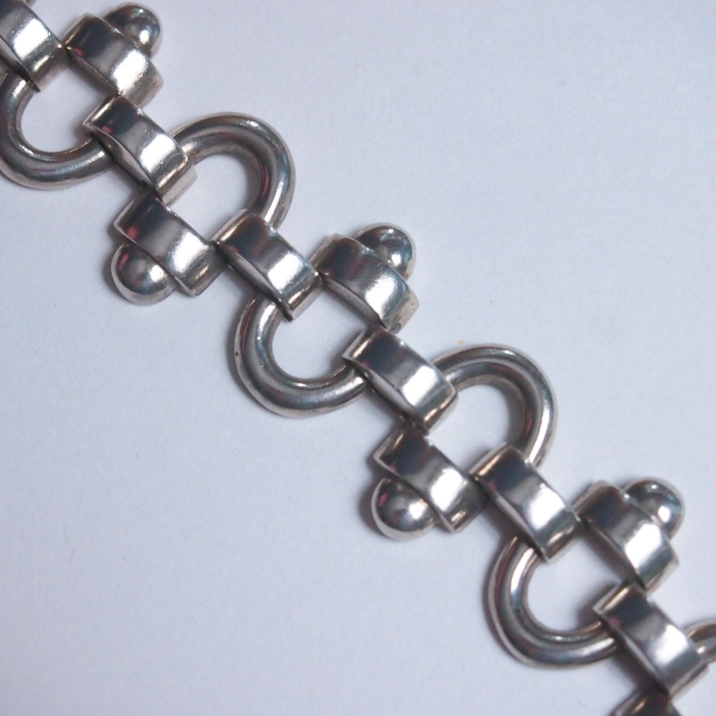 33.4g 7" Silver Link Chunky Bracelet - Euro MCM Modernist - 835 not 925