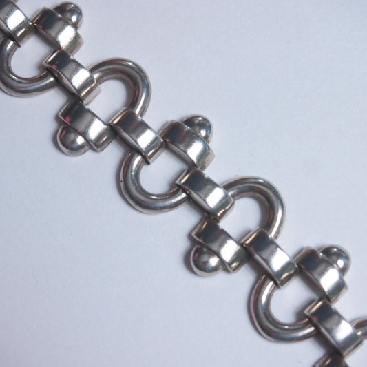 33.4g 7" Silver Link Chunky Bracelet - Euro MCM Modernist - 835 not 925