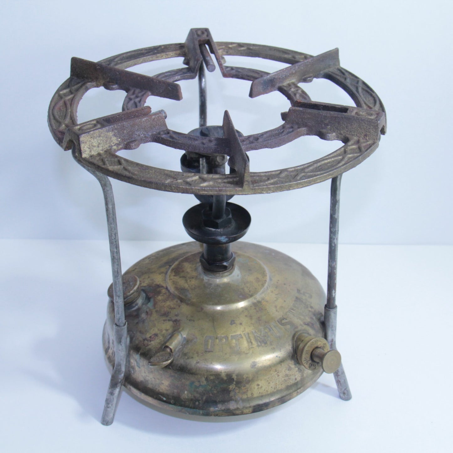 Vintage AB Optimus No.45 Brass Camp Cook Stove Stockholm Sweden  Ornate Grate 🔥