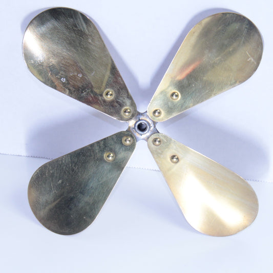 Antique 9” Emerson Fan Blade – Parker Brass, 6.3mm ID Hub, Vintage Industrial