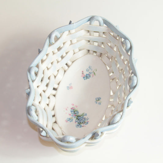 Antique Porcelain Openwork Bread & Pastries "Wicker Basket" Max Roesler Germany