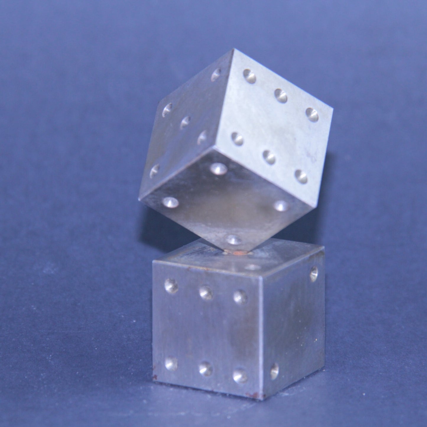 3" Mid Century Modern Dice Steel Brutalist Art Sculpture