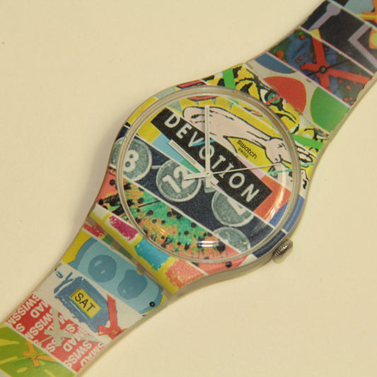 Swatch Watch – Multi-Color – SUOZ170 -  White Loop - Day-Date 41mm