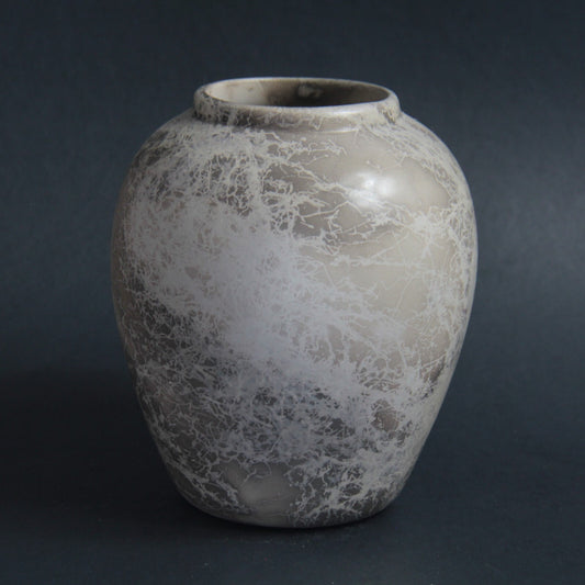 Raku Pottery Vase – 5.25" Tall – Signed V.T. Navajo – 4.5" Diameter ✨