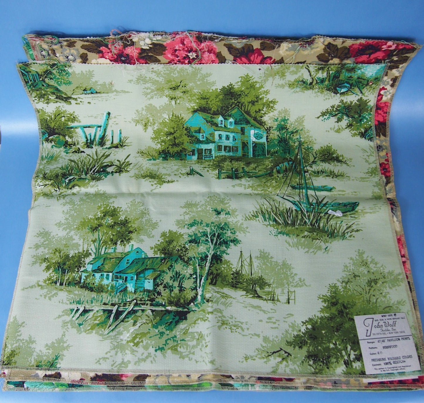 Vintage John Wolf Textiles 100% Cotton Swatch 24"