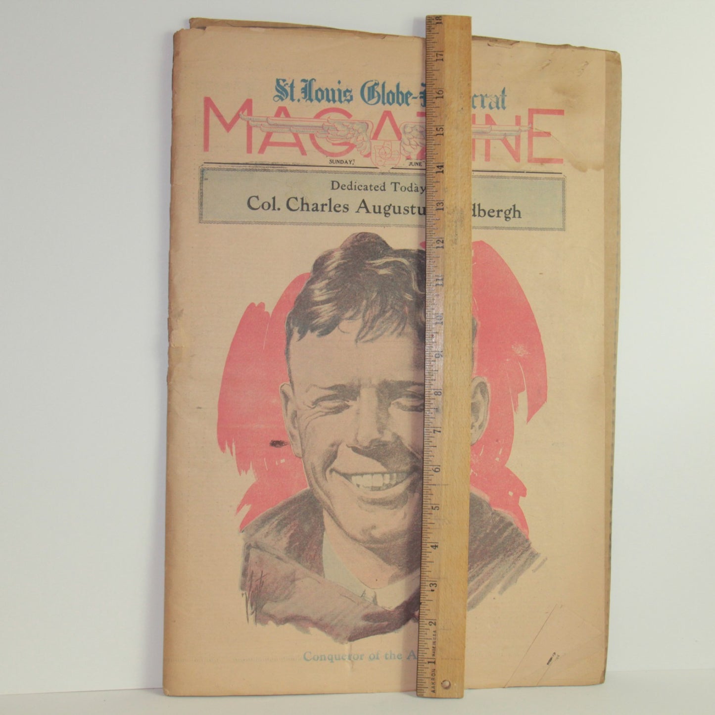 June 1927 The Globe-Democrat Magazine – Charles Lindbergh: The Genius ✈️Guy Hoff