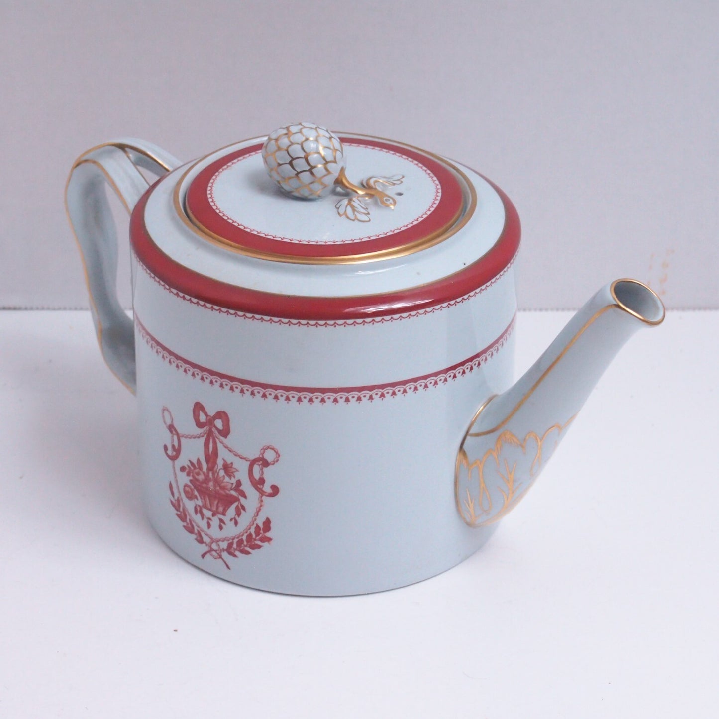 Copeland Spode Red Newburyport Teapot with Lid – Fine Stone A Y3360 Excellent!