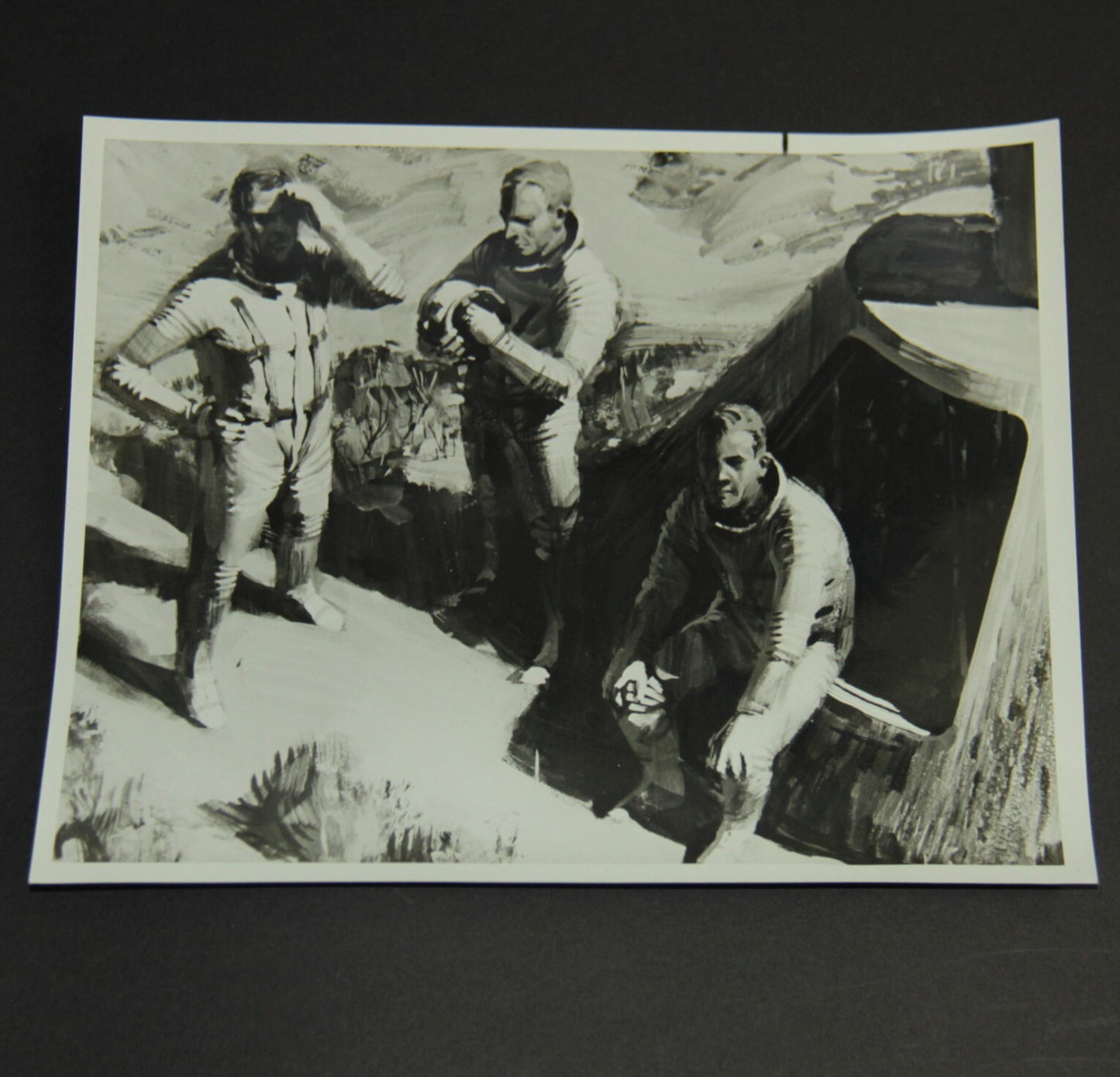 NASA PRESS RELEASE 63-Apollo-146 Drawing of Apollo Astonauts Photo Purple Print