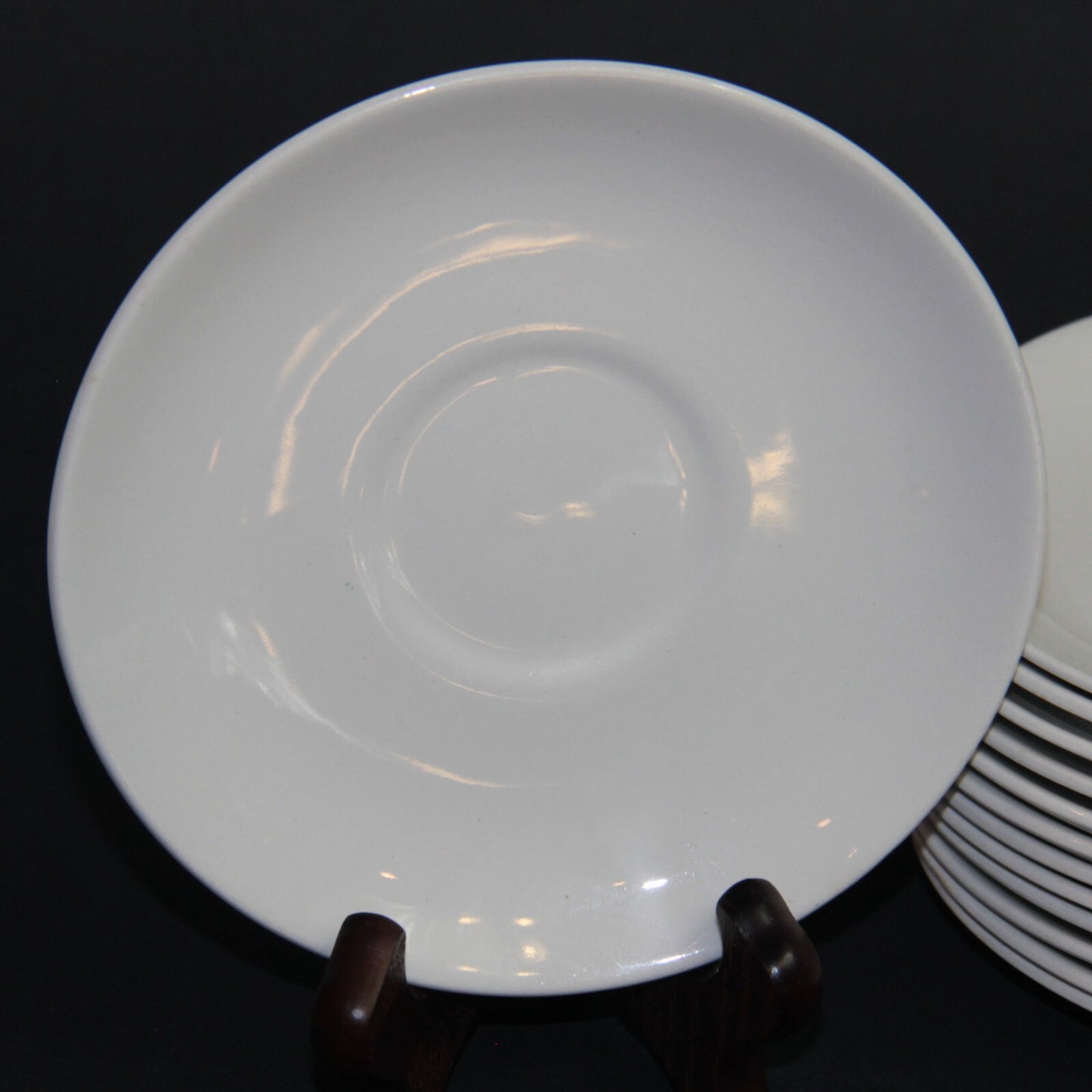 Johnson Bros Snowhite 5.75" Saucer Plate Mid Century Ironstone England Set 12+1
