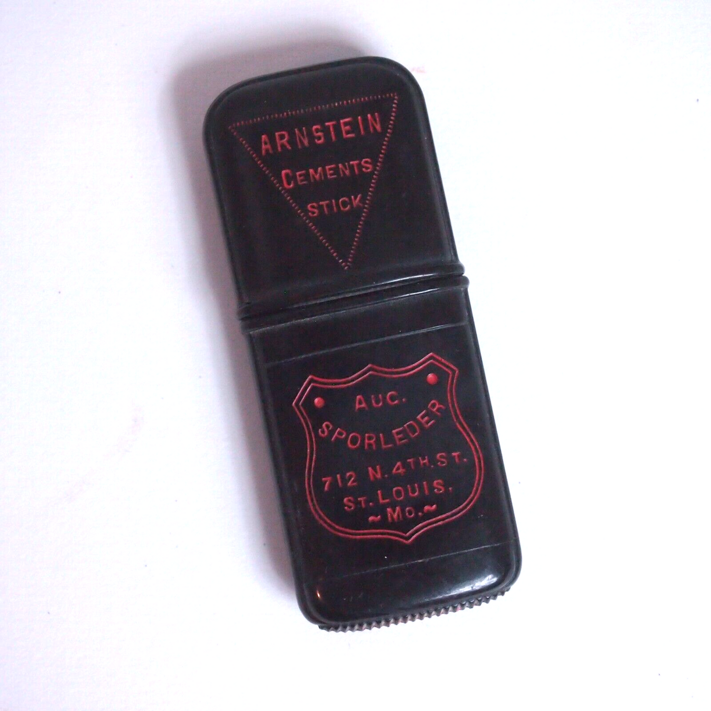 Antique Arnstein Bicycle Cement Stick Bakelite/Gutta Percha Container St. Louis