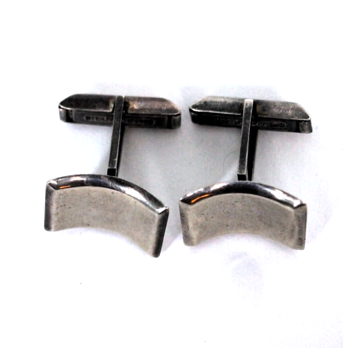 Vintage Modernist Cufflinks – Handmade Sterling Silver .925 – MCM Design