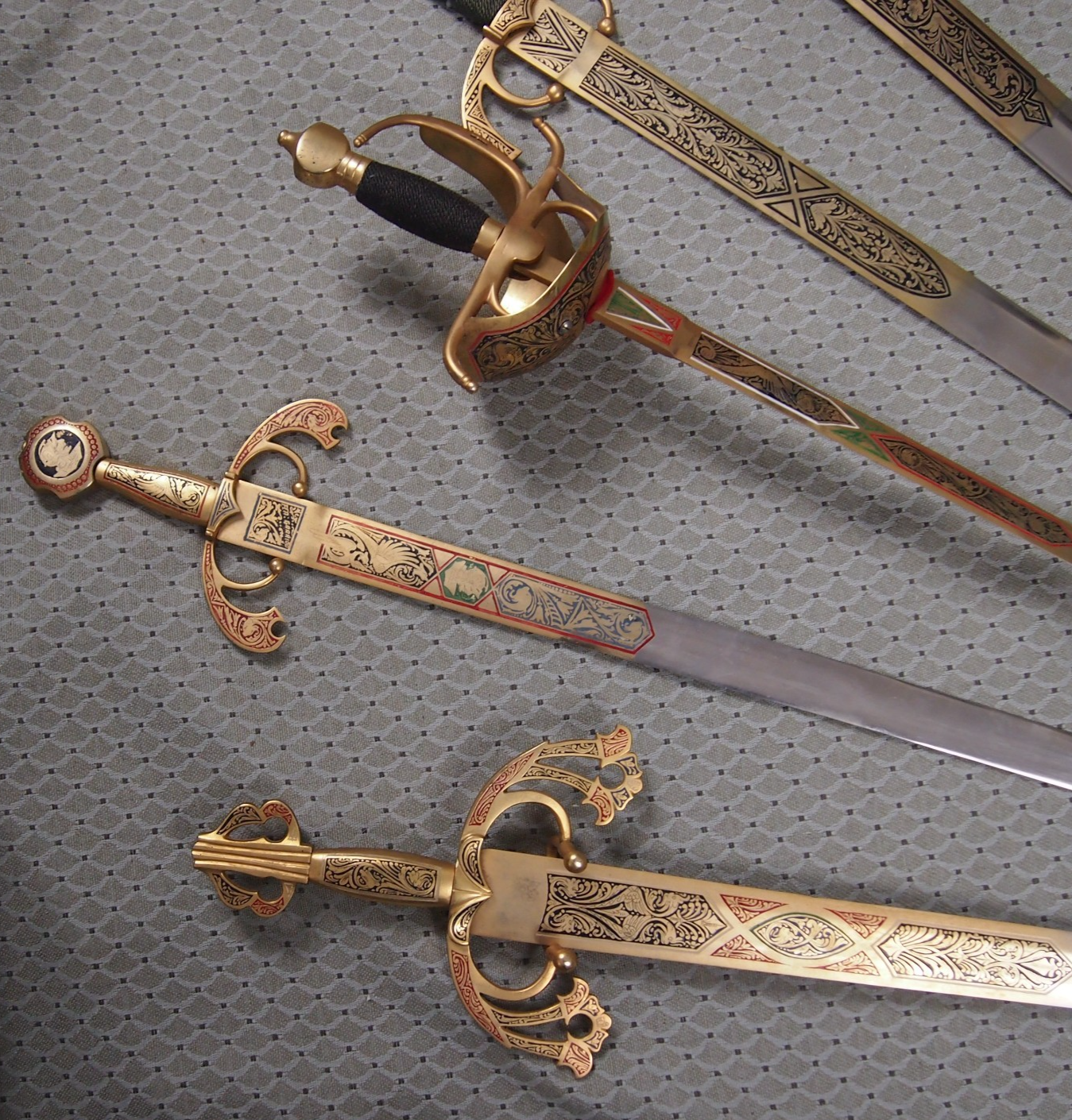 9 Full Size Toledo Steel Swords on Wood Plaque incl El Cid's Tizona & La Colada