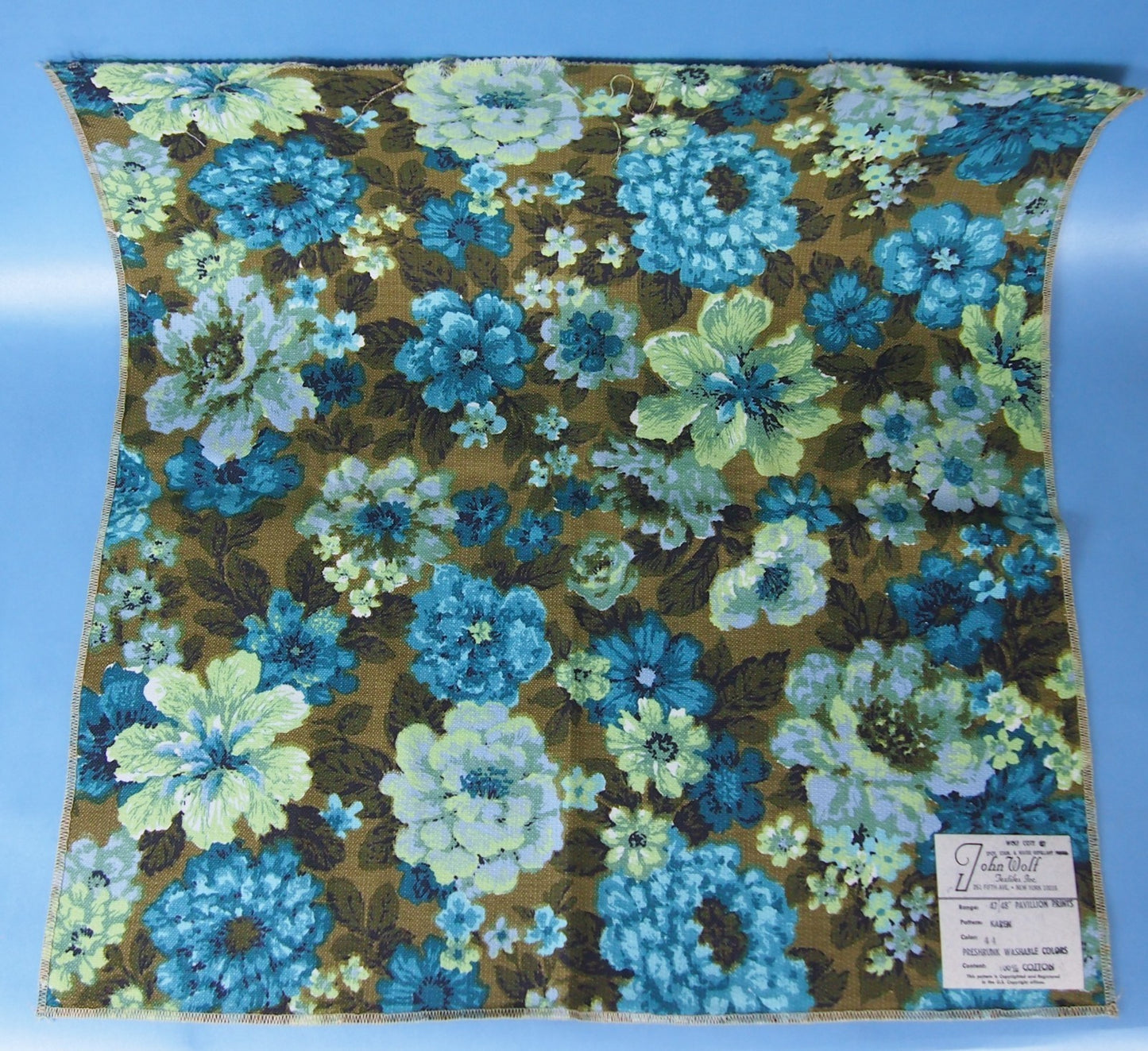 Vintage John Wolf Textiles 100% Cotton Swatch 24"