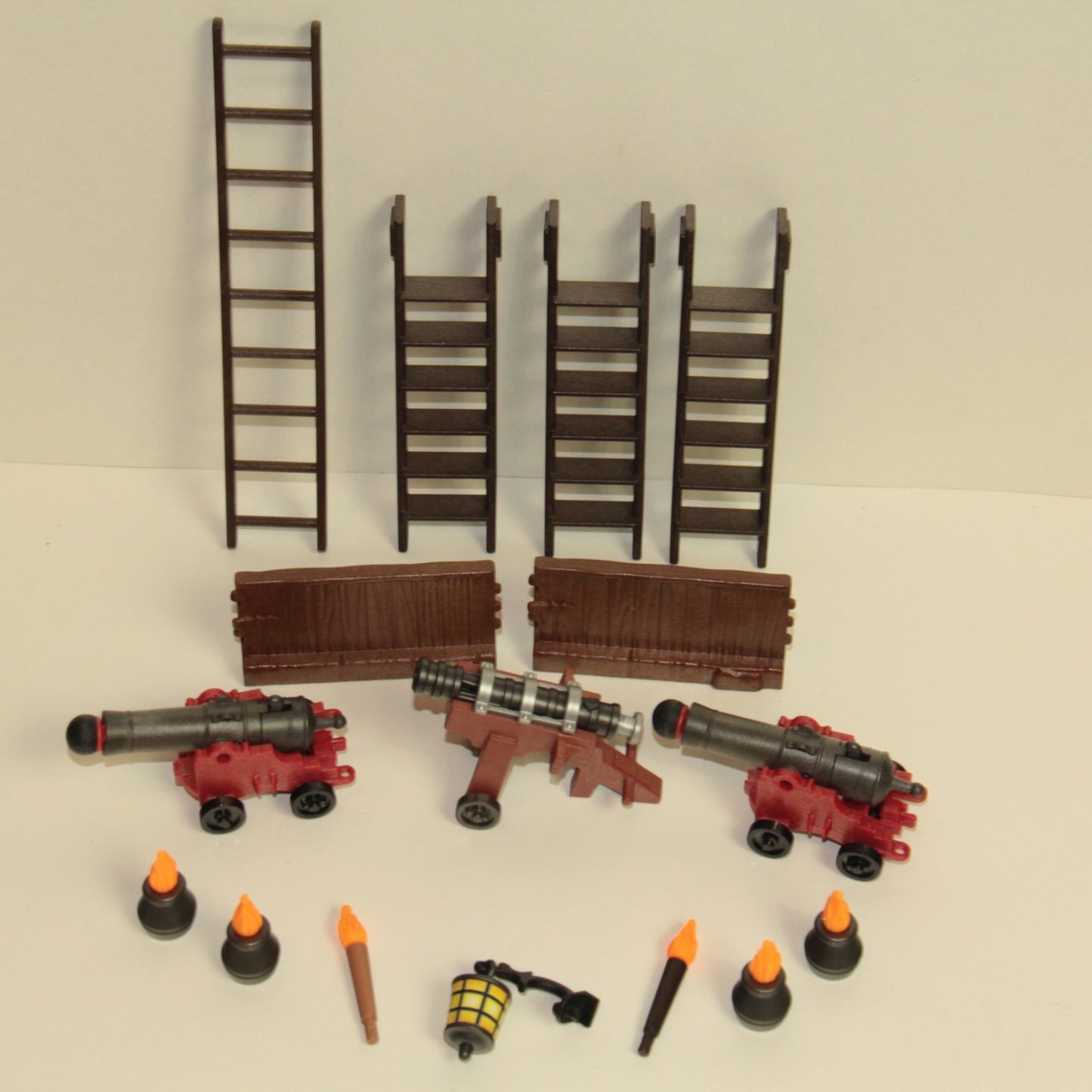 Playmobil Knights Castle Part – Cannons, Torches, Lantern, Ladders, & Fence