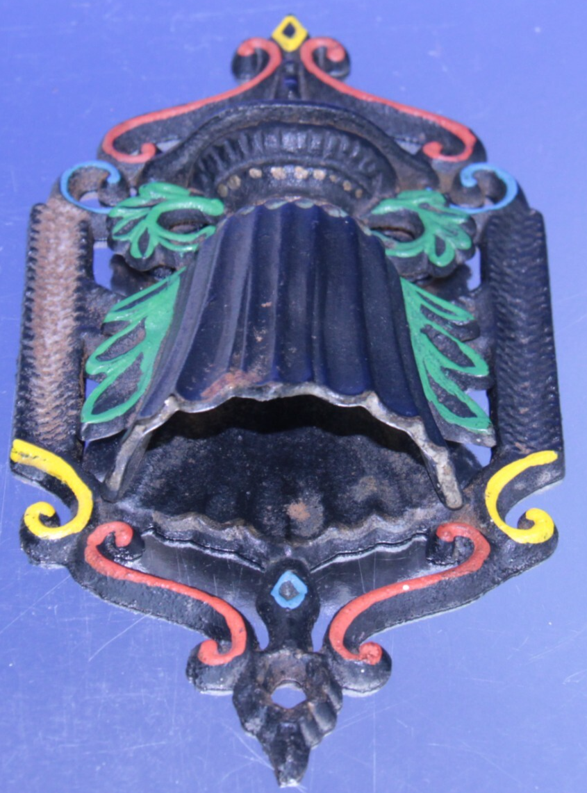 Vintage Wilton Cast Iron Matchstick Holder Striker Ornate 6" Wall Hanging 🔥