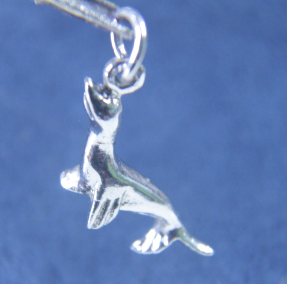 Vintage Sterling Silver 925 Sea Lion / Seal Dangle Charm – 3/4"