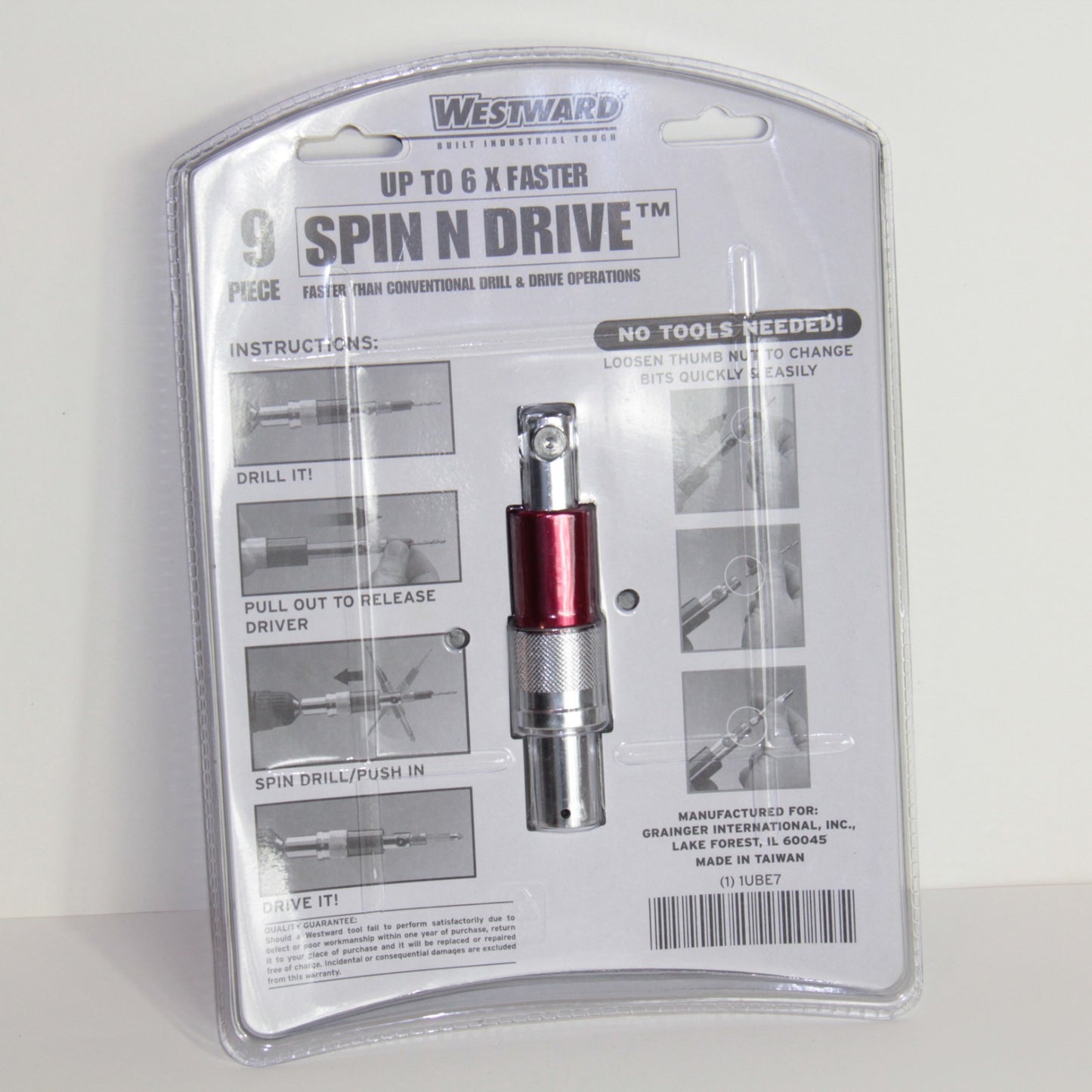 Drill & Screwdriver in 1 - Westward Spin N Drive Tool Set 1UBE7 Flip Bit Change