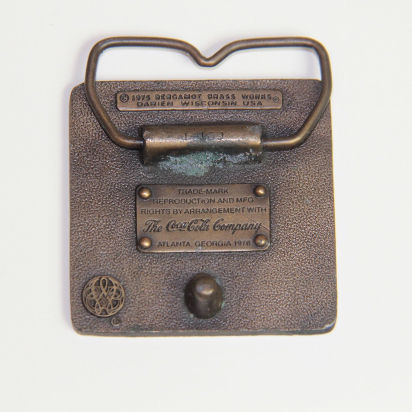 1975 Bergamot Brass Works “Enjoy Coke” Belt Buckle – Coca-Cola – Square