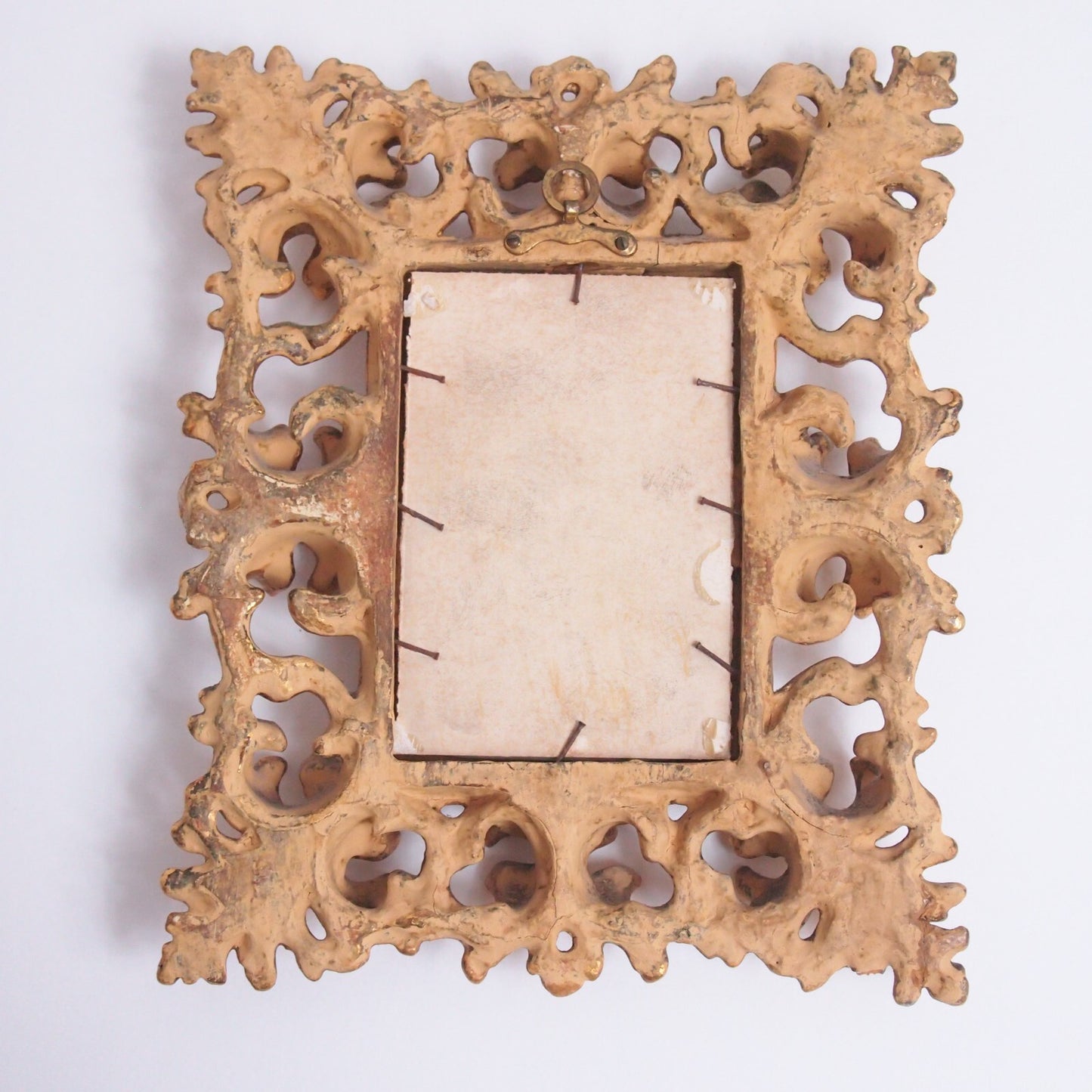 Hand Painted German Porcelain Miniature Portrait After Grutzner Gilt Gold Frame