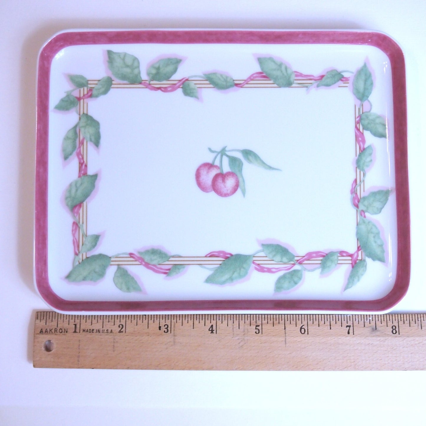8" Bernardaud Limoges "Garance" Peach Porcelain Tray - France ✨