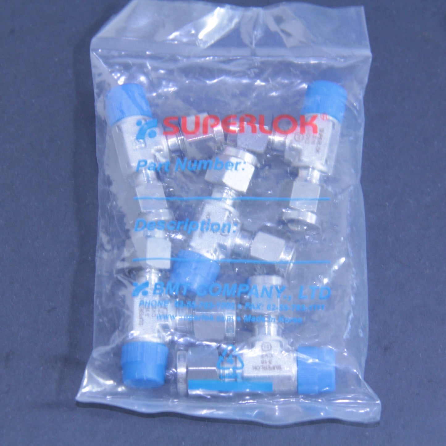 5x Superlok 1/4" OD Tube 1/8" MPT Male Run Tee T connect 316 CVZ  | NEW