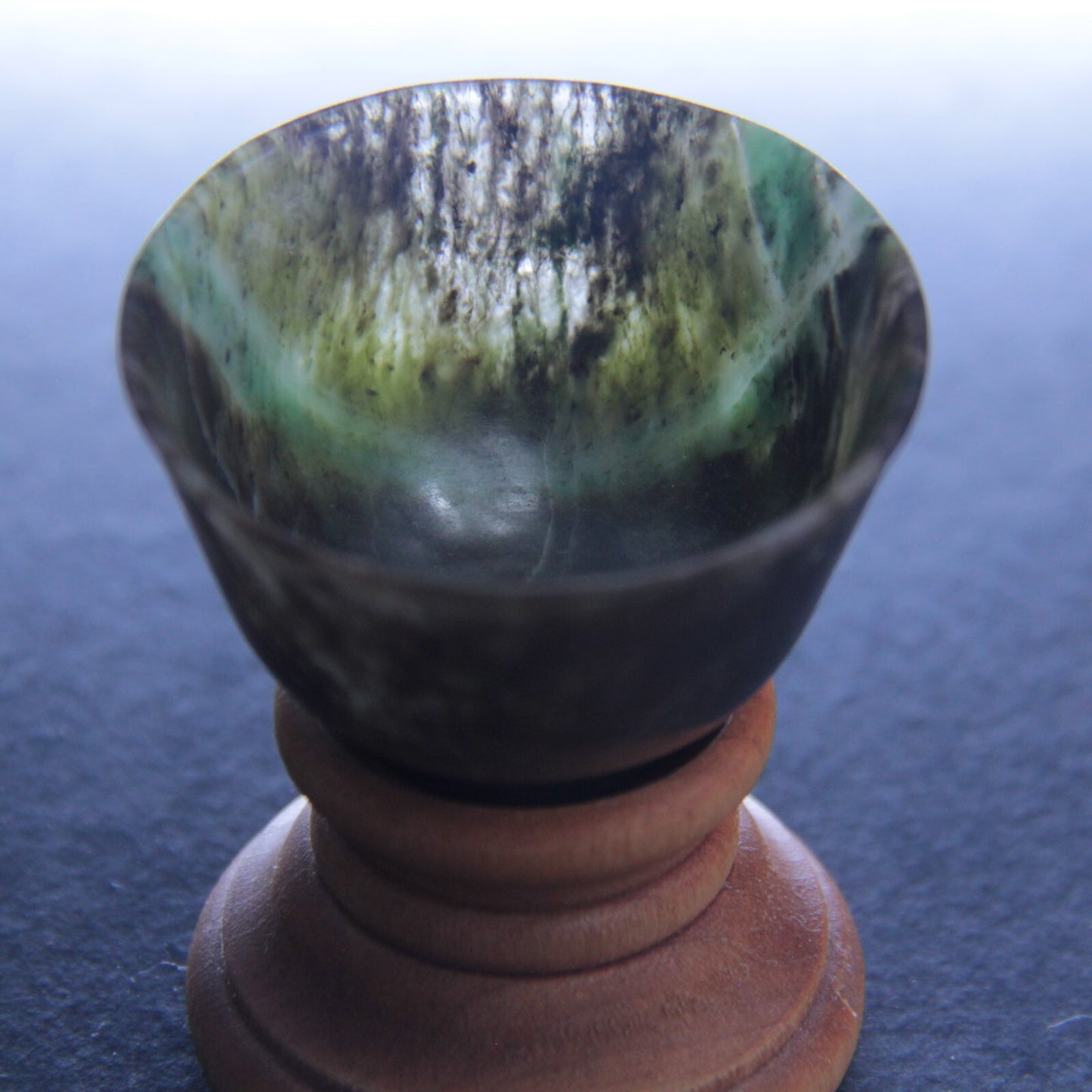 Carved Natural Jade Bowl & Stand | 49mm x 30mm | Beijing Export Wax Seal 🧧