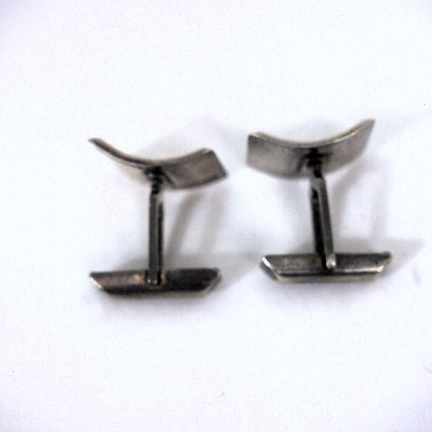 Vintage Modernist Cufflinks – Handmade Sterling Silver .925 – MCM Design