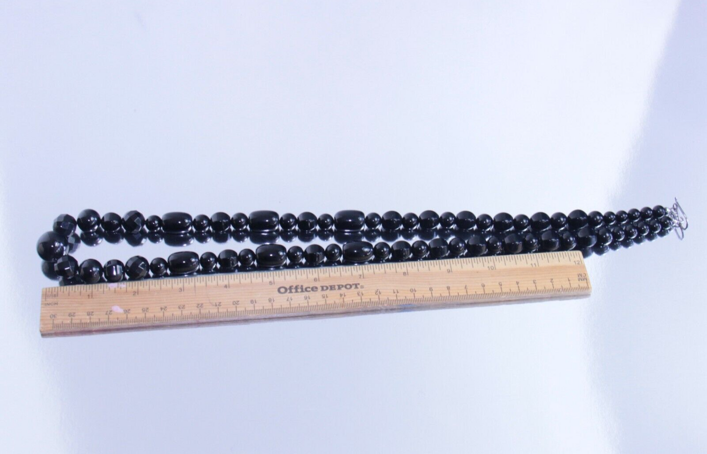 Jay King Sterling Silver Black Agate Bead Necklace 31" DTR Desert Rose Trading