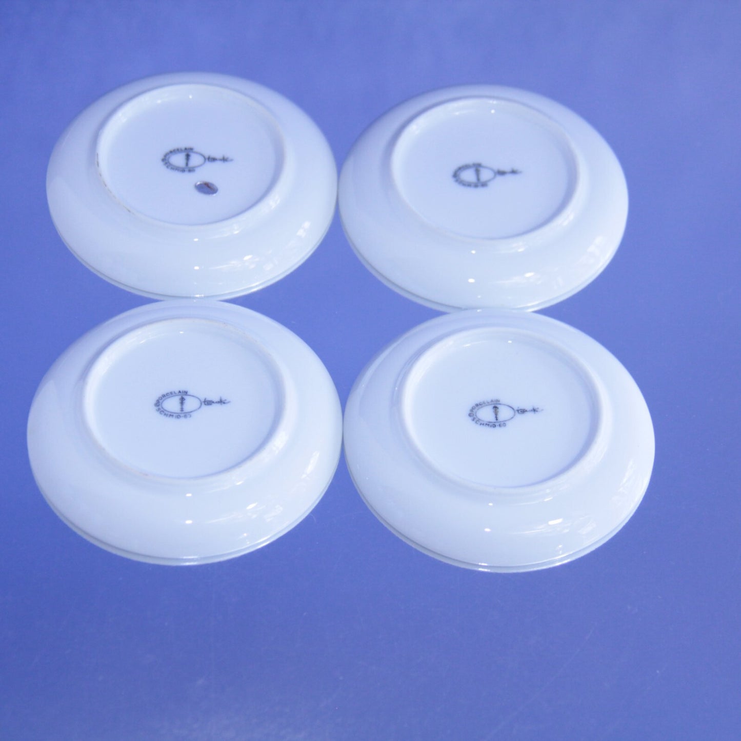 4 Vintage MCM Lagardo Tackett White Porcelain Demitasse Espresso Cup & Saucer