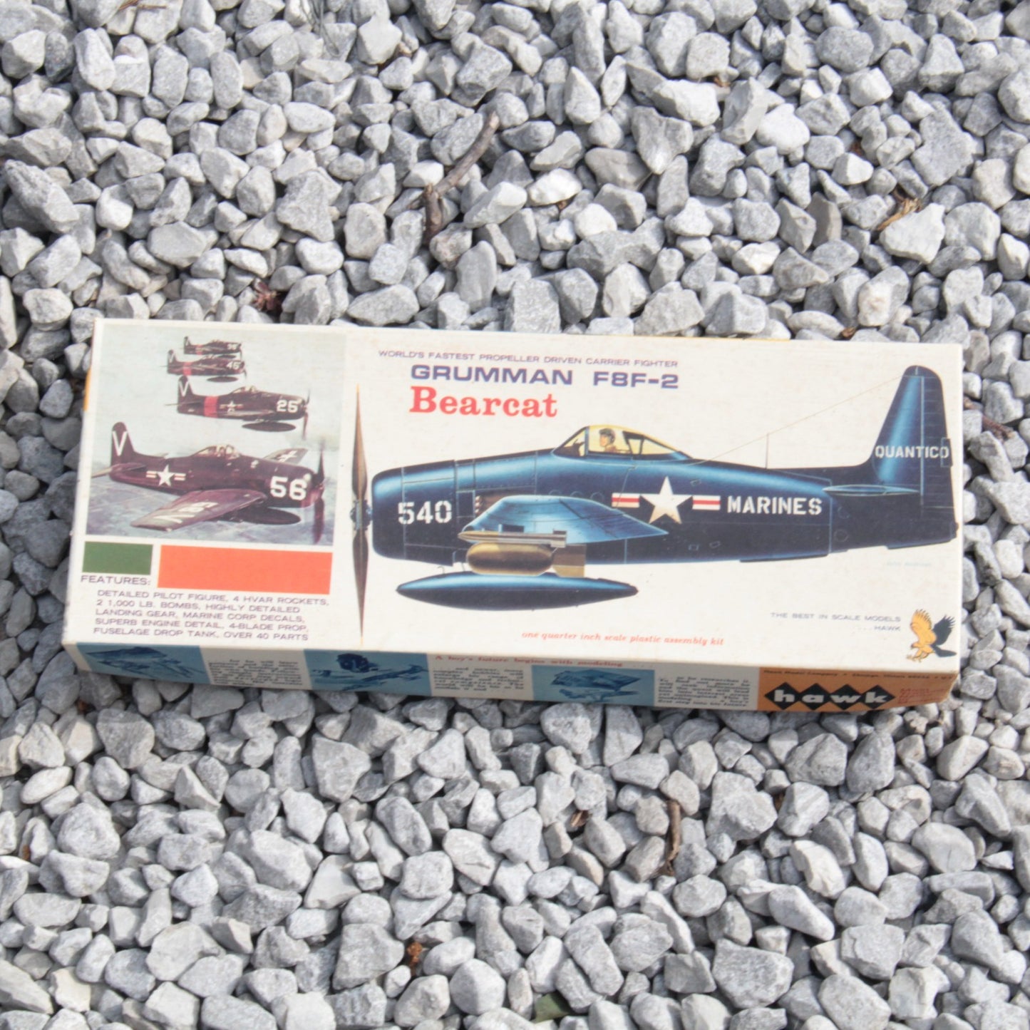 4 Airplane Model Kits - Grumman Bearcat Monogram Mustang P-51B P-40B Tiger Shark