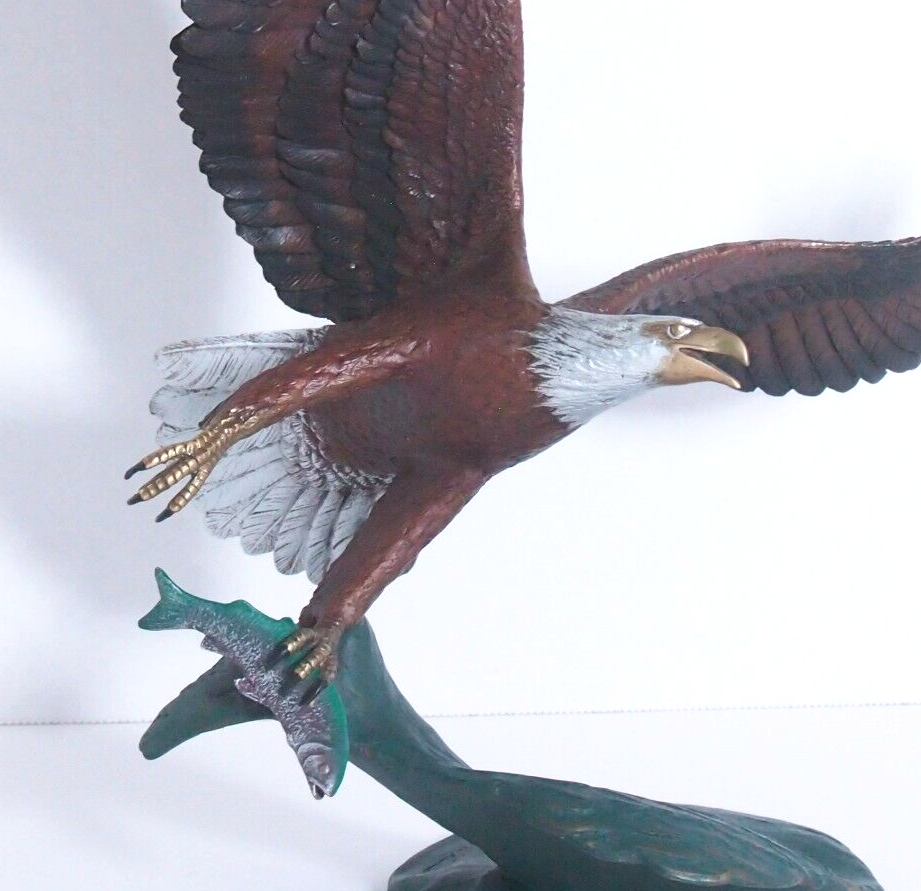 Franklin Mint Bronze Eagle Sculpture – “Master of the Wilderness” by Ruyckevelt