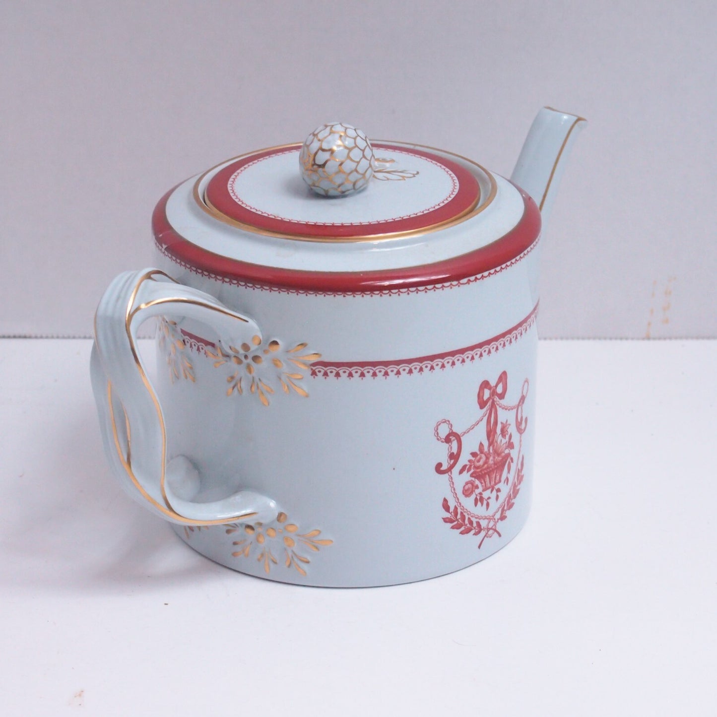 Copeland Spode Red Newburyport Teapot with Lid – Fine Stone A Y3360 Excellent!