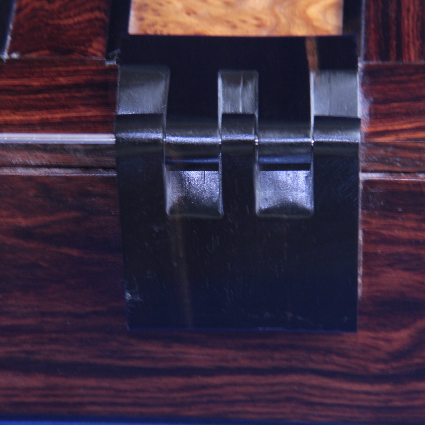 Handmade Wood Writing Box Boyce England – Ebony, Bird’s Eye Maple & Burlwood 13"