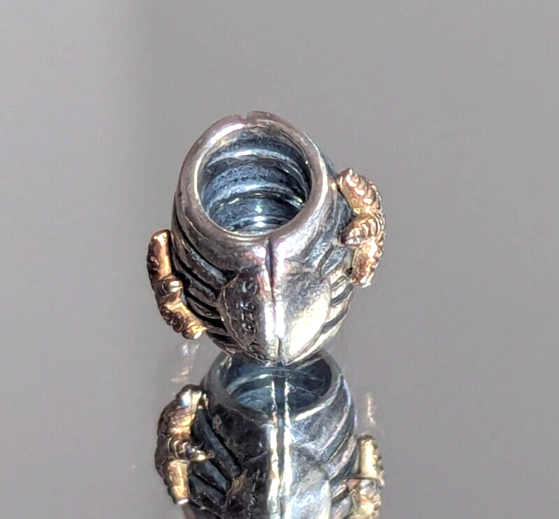 Authentic Pandora Retired Sterling Silver & 14K Gold Sea Shell w Starfish