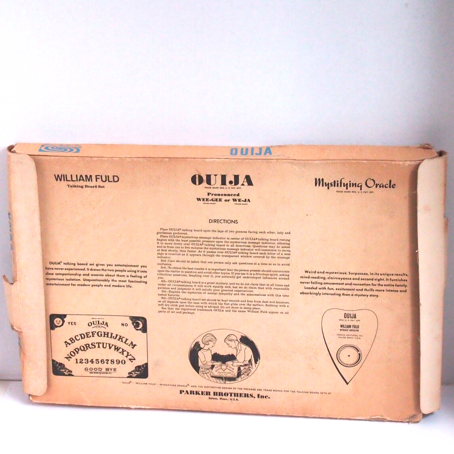 Vintage Ouija Board Mystifying Oracle with Box and Planchet – William Fuld