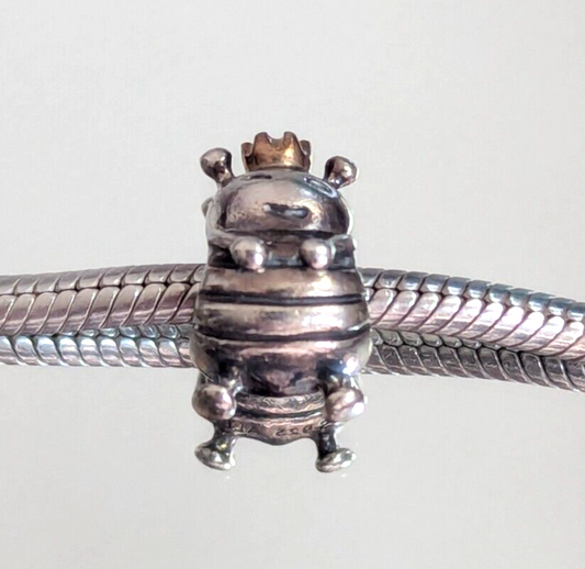 Authentic Pandora Retired Sterling Silver & 14K Gold Queen Bee Charm – 790227