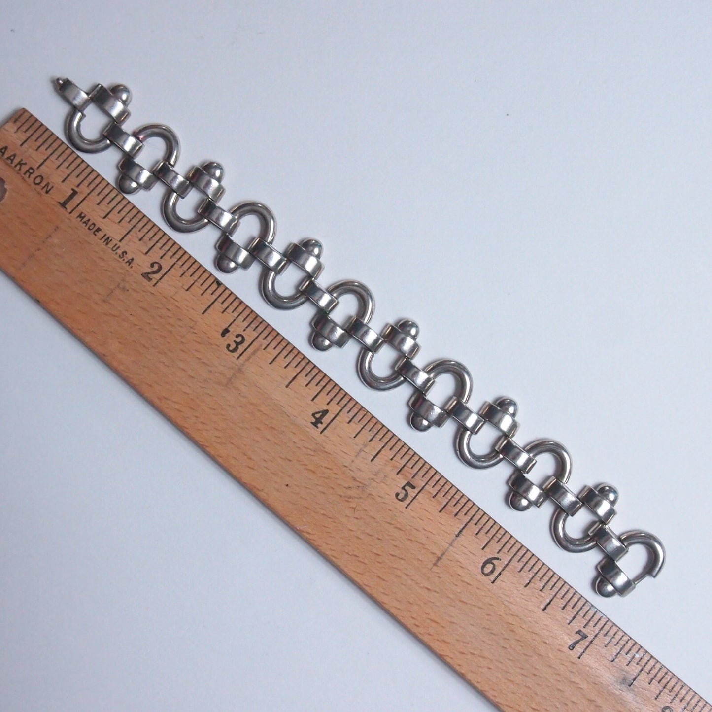 33.4g 7" Silver Link Chunky Bracelet - Euro MCM Modernist - 835 not 925