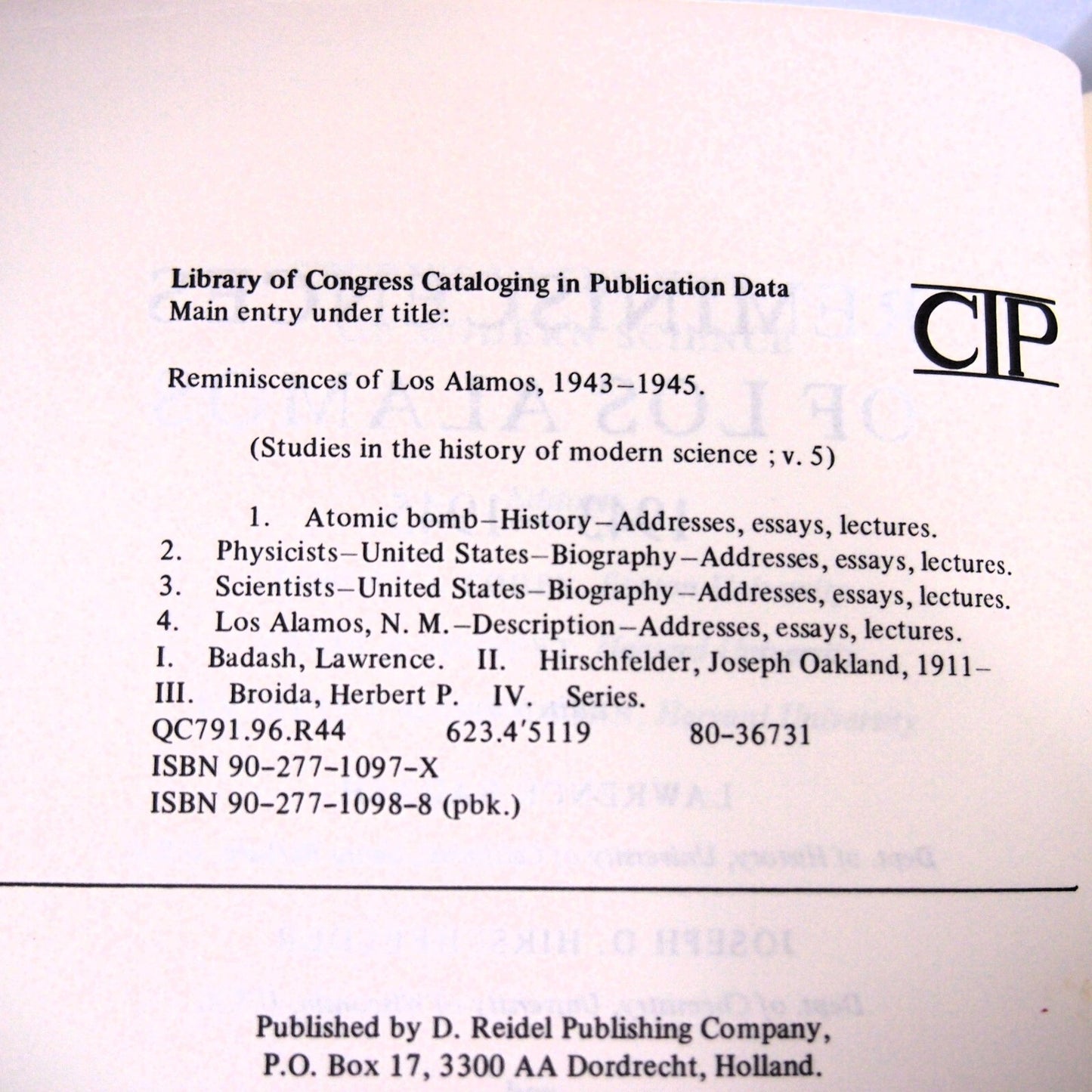 Reminiscences of Los Alamos 1943–1945 – Atomic Age History Book – Badash 📘