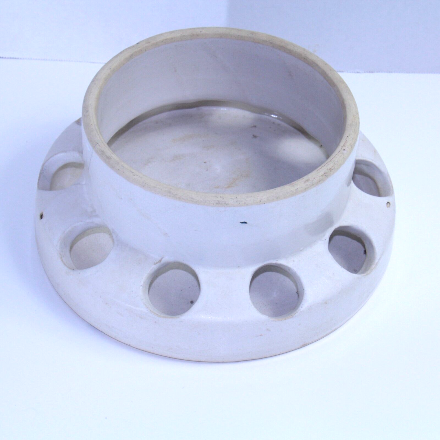 Vintage UHL Stoneware UCO Crock Chicken Feeder - Huntingburg Indiana Farmhouse