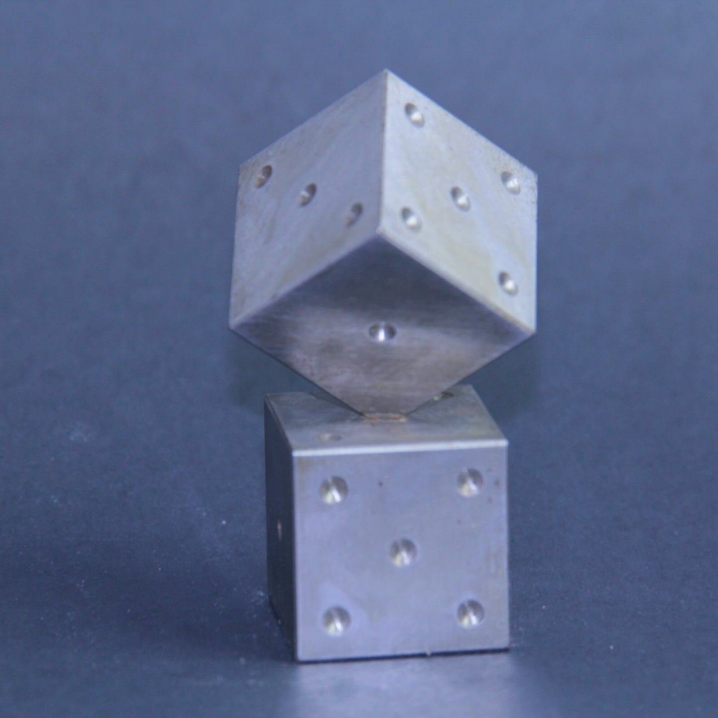 3" Mid Century Modern Dice Steel Brutalist Art Sculpture