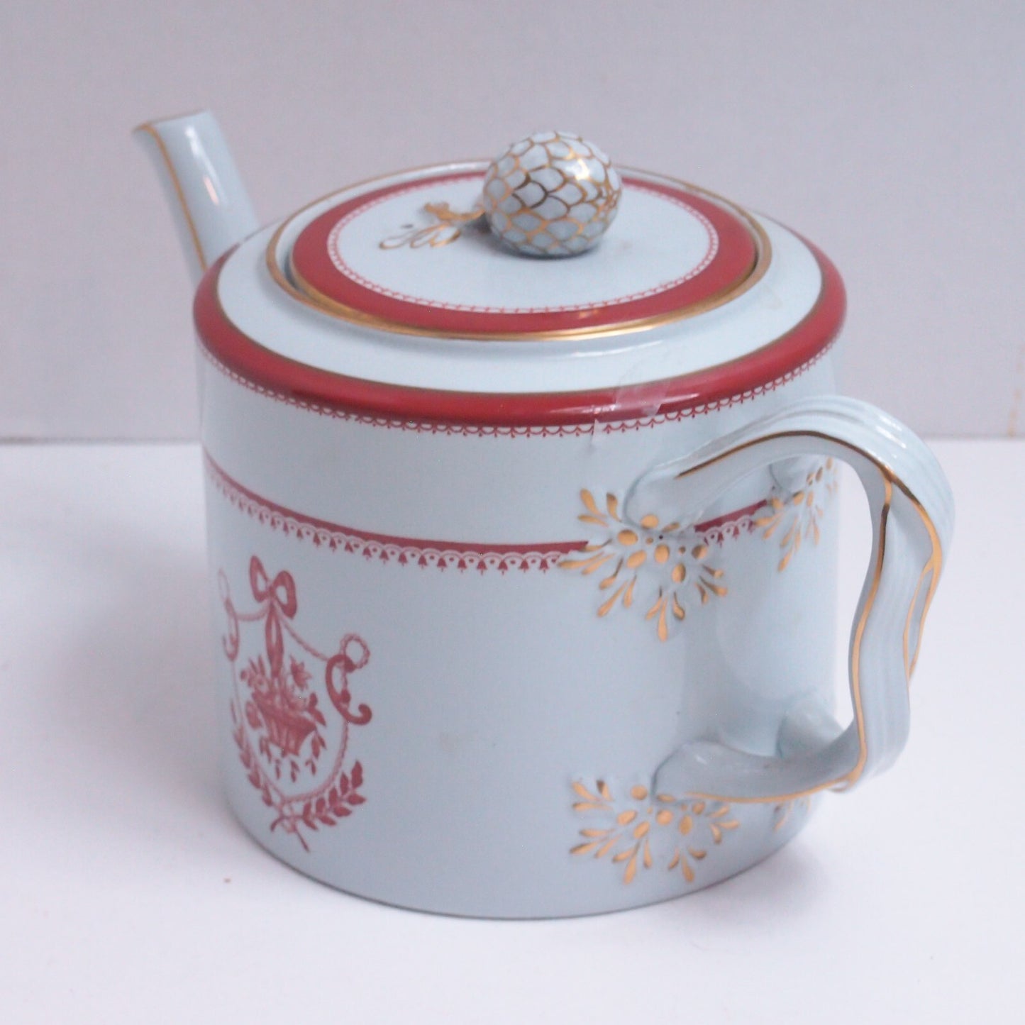 Copeland Spode Red Newburyport Teapot with Lid – Fine Stone A Y3360 Excellent!