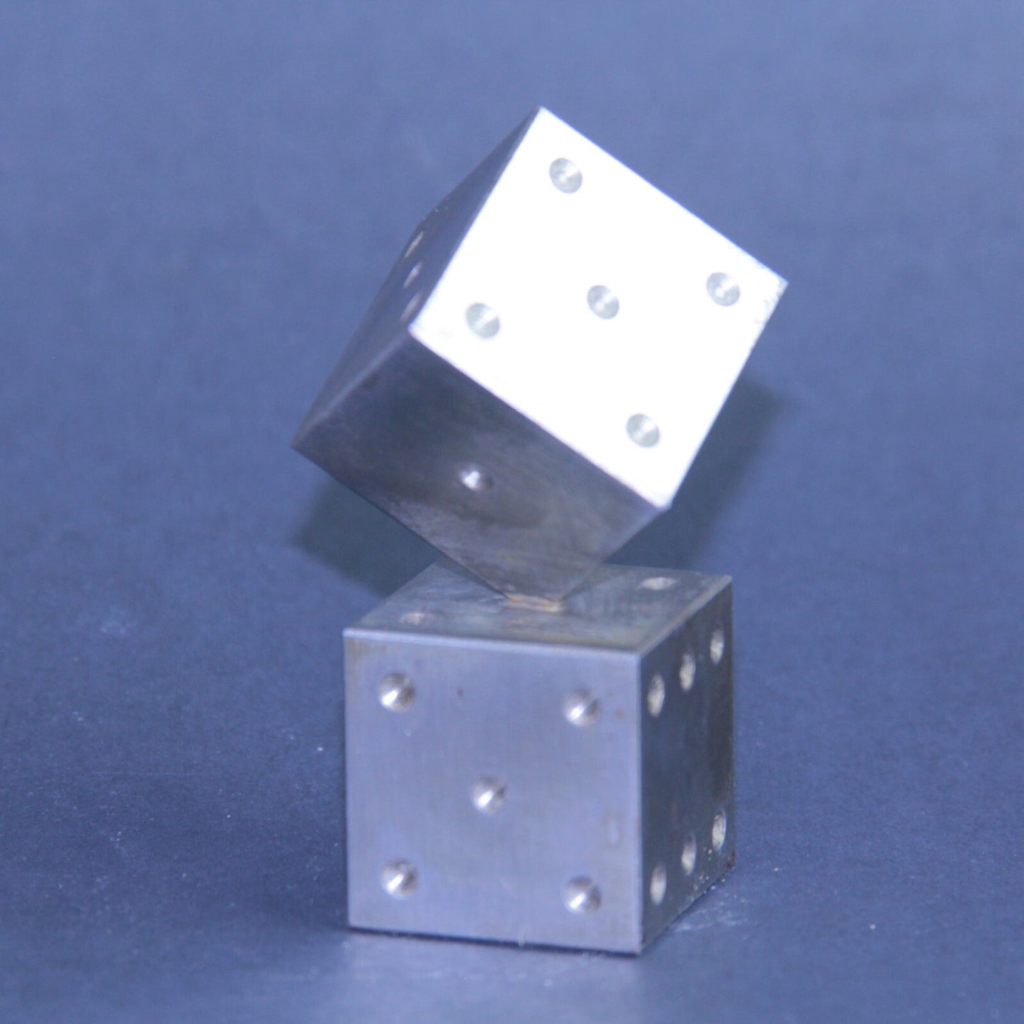 3" Mid Century Modern Dice Steel Brutalist Art Sculpture