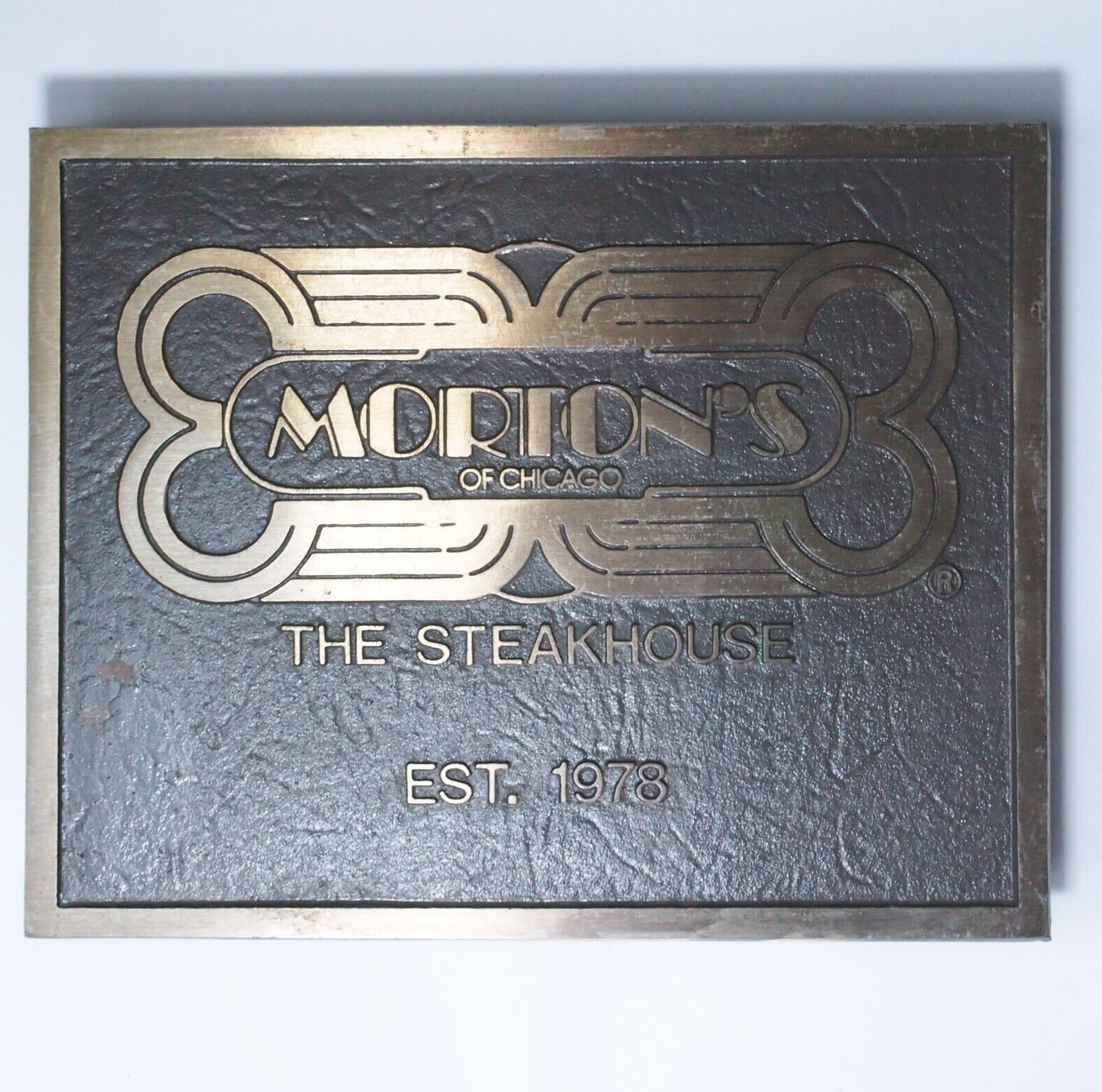 Morton's of Chicago Steakhouse Solid Bronze Metal Sign 12.5" x 10"